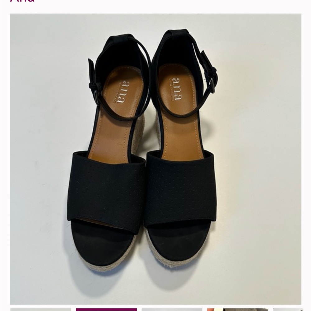 Anna Black Espadrille Sandals